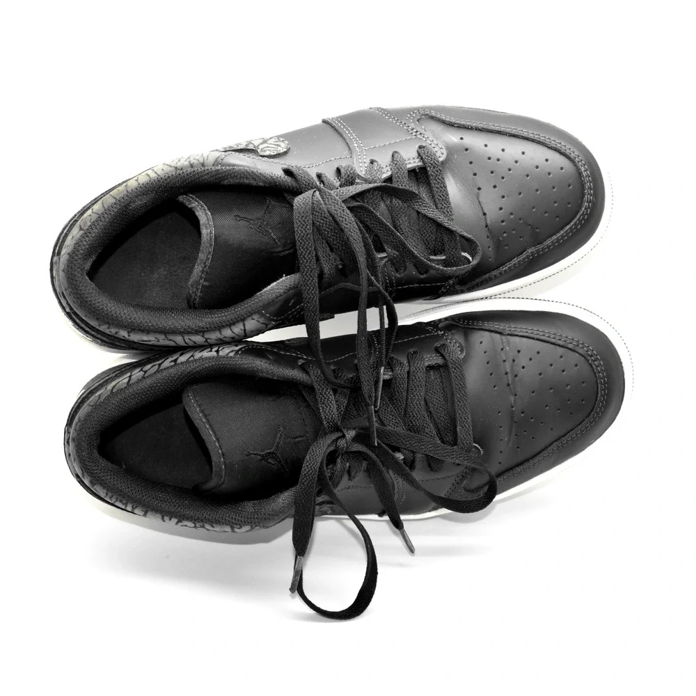 B2 Auth NIKE AIR JORDAN 1 SE Low Black Elephant Shoes FB9907-001 Size 8.5